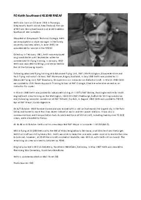 A preview of a PDF biography for Southward, Keith